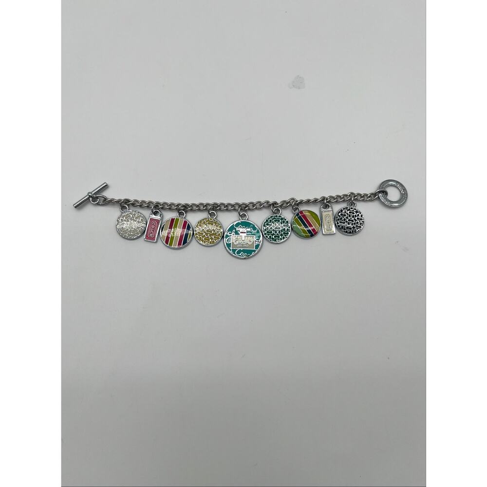COACH Y2K VINTAGE Charm Bracelet with 9 Pieces, Silver - Picture 8 of 10
